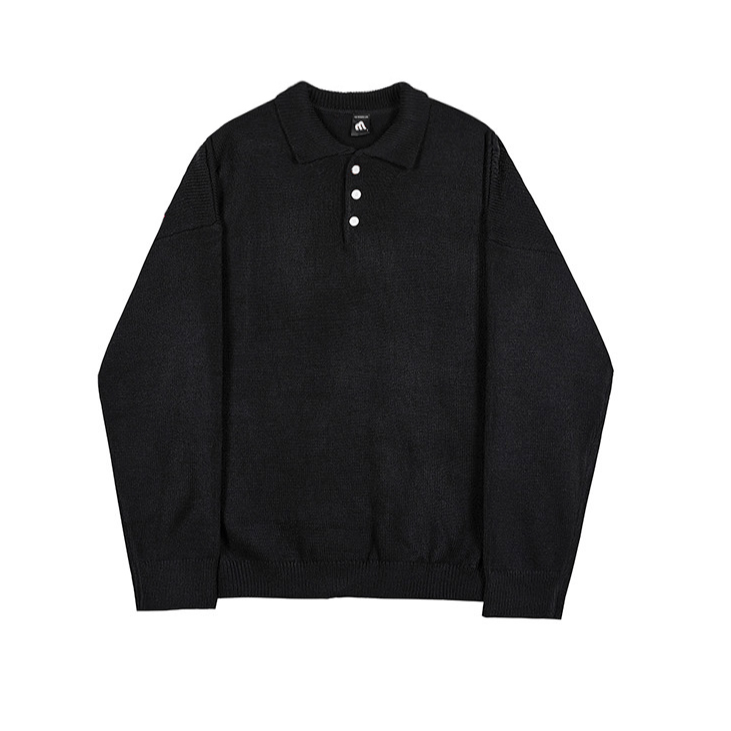 RT No. 3213 HALF-BUTTON UP KNITTED COLLAR SWEATER