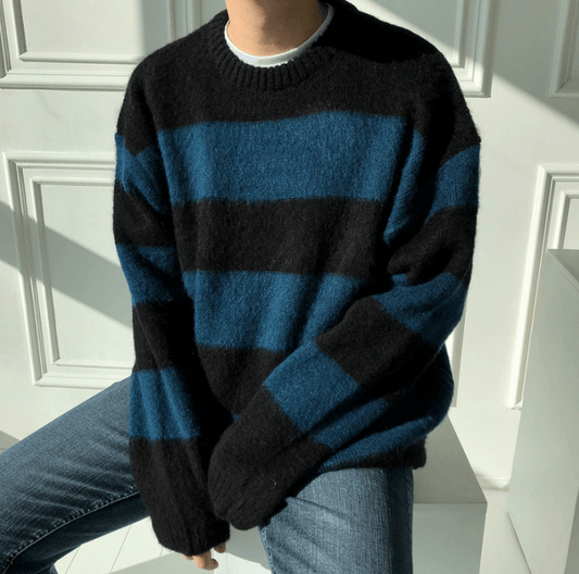 RT No. 5566 KNITTED STRIPE PULLOVER SWEATER