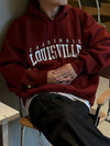 RT No. 11035 CRIMSON RED LETTERED PULLOVER HOODIE