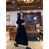 RTK (W) No. 1712 MOHAIR KNITTED COLLAR LONG DRESS