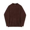 RT No. 5570 BROWN KNITTED ROUND NECK PULLOVER SWEATER