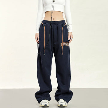 RTK (W) No. 1933 DRAWSTRING WIDE STRAIGHT DRAPE SWEATPANTS