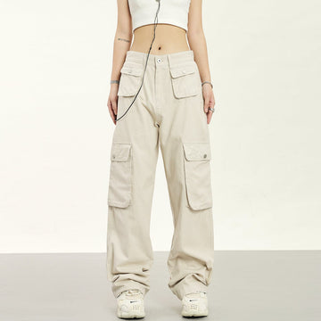 RTK (W) No. 1937 MULTI-POCKET WIDE STRAIGHT CARGO PANTS