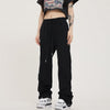 RTK (W) No. 1533 DRAWSTRING SIDE BUTTON WIDE STRAIGHT SWEATPANTS