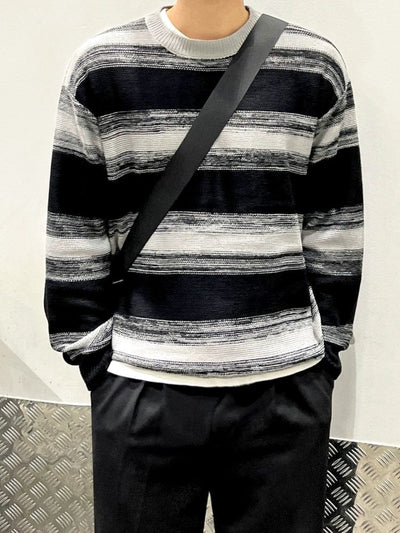 RT No. 10289 KNITTED STRIPED SWEATER