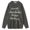 RTK (W) No. 1409 KNITTED EMBROIDERED CURSIVE PULLOVER SWEATER