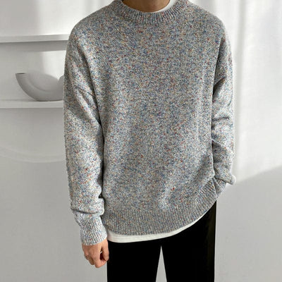 RT No. 6132 GRAY KNITTED ROUND NECK SWEATER