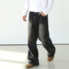 RT No. 7002 WASHED BLACK WIDE STRAIGHT DENIM JEANS