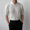 RT No. 8062 VERTICAL KNIT HALF BUTTON-UP COLLAR SHORT SLEEVE