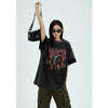 RTK (W) No. 3148 WASHED BLACK OVERSIZE GRAPHIC TEE