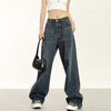 RTK (W) No. 1934 DARK BLUE WIDE STRAIGHT DENIM JEANS