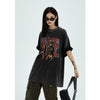 RTK (W) No. 3148 WASHED BLACK OVERSIZE GRAPHIC TEE