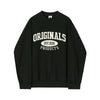 RT No. 5420 BLACK ROUND NECK LETTERED SWEATER