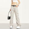 RTK (W) No. 1404 MULTI-POCKET STRAIGHT CASUAL PANTS