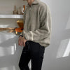 RT No. 5555 KNITTED HALF TURTLENECK COLLAR HALF ZIP-UP SWEATER