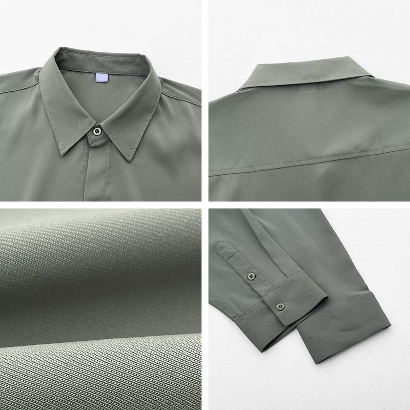 RT No. 9047 SOLID BUTTON-UP COLLAR SHIRT