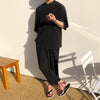 RT No. 2042 PLEATED ANKLE WIDE PANTS & HALF SLEEVE SHIRT