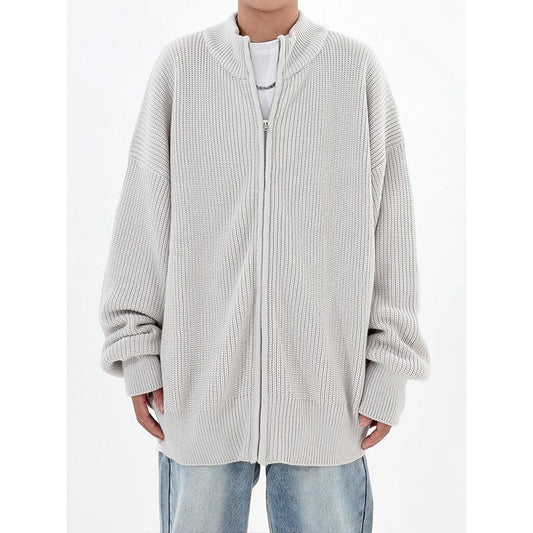 RT No. 9758 KNITTED ZIP-UP SWEATER