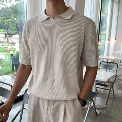 RT No. 7098 KNITTED COLLAR SHORT SLEEVE