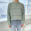 RT No. 3159 STRIPED KNITTED HALF-BUTTON UP SHIRT