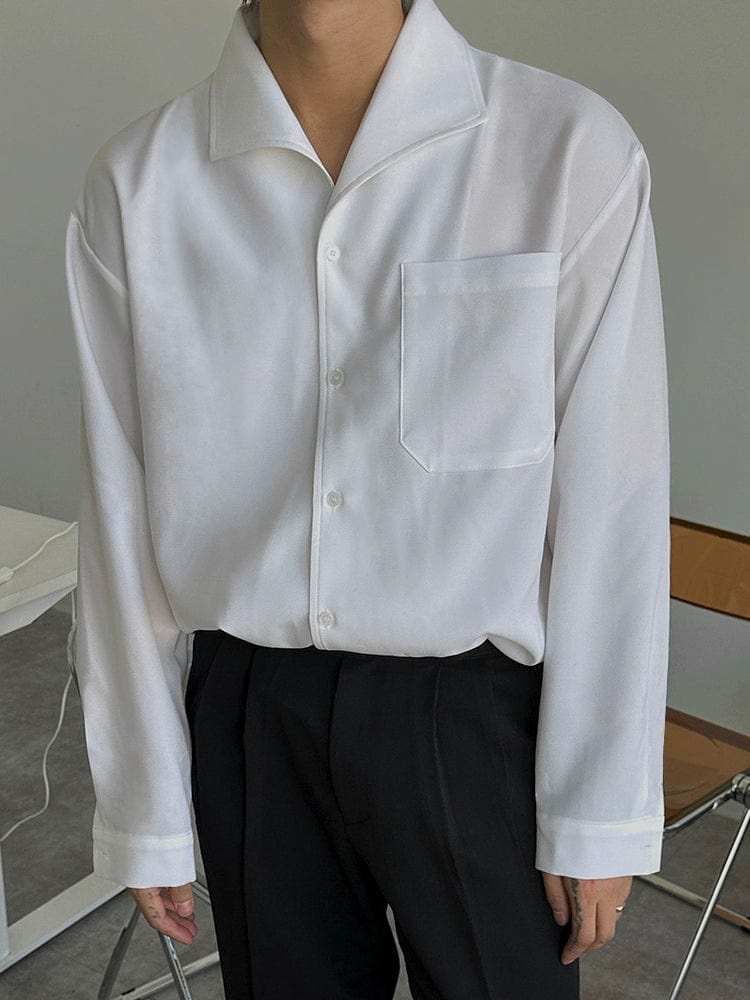 RT No. 11024 WHITE BUTTON-UP COLLAR SHIRT