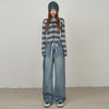 RTK (W) No. 1604 KNITTED DRAWSTRING STRIPED LONGSLEEVE