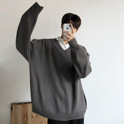 RT No. 2512 KNITTED V-NECK COLLAR SWEATER