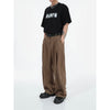 RT No. 9800 DARK BROWN FOLDED SUIT STRAIGHT PANTS