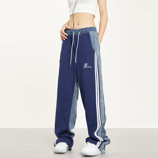 RTK (W) No. 1395 STRIPED BLUE CONTRAST SWEATPANTS