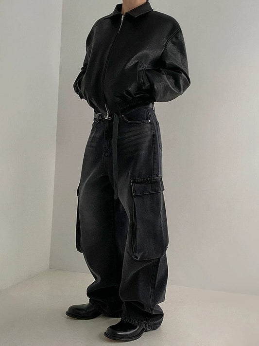 RT No. 11186 ZIP-UP LEATHER JACKET