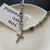 PEARL CROSS PENDANT NECKLACE