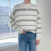 RT No. 3159 STRIPED KNITTED HALF-BUTTON UP SHIRT