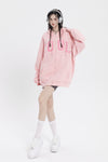 RTK (W) No. 3087 PINK EMBROIDERED ZIP-UP HOODIE