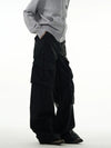 RT No. 11135 BLACK BAGGY STRAIGHT CARGO PANTS