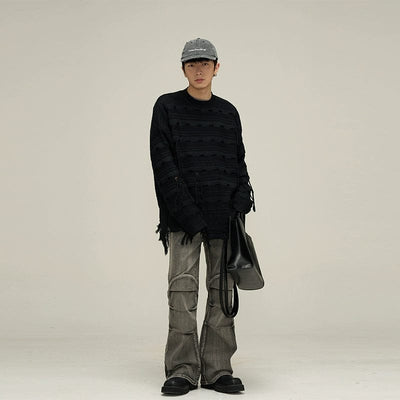 RT No. 10207 GRAY RECONSTRUCTED DENIM JEANS