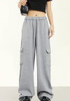 RTK (W) No. 1822 DRAWSTRING WIDE STRAIGHT DRAPE SWEATPANTS