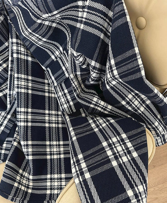 RT No. 9006 NAVY BLUE PLAID SHIRT JK