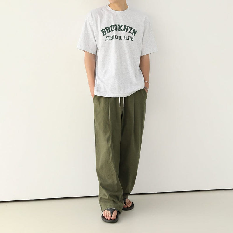 RT No. 9032 ARMY GREEN FOLDED WIDE STRAIGHT PANTS