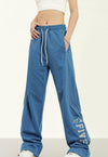 RTK (W) No. 1809 STRIPED WIDE STRAIGHT SWEATPANTS