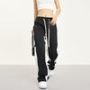 RTK (W) No. 1396 DRAWSTRING CONTRAST STRAIGHT SWEATPANTS