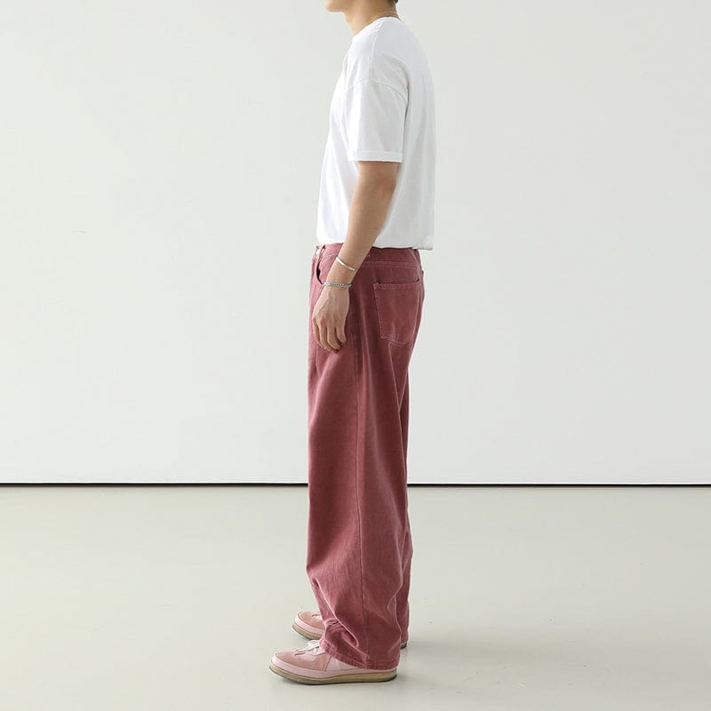 RT No. 8053 BRICK RED WIDE STRAIGHT JEANS