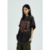 RTK (W) No. 3148 WASHED BLACK OVERSIZE GRAPHIC TEE