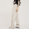 RTK (W) No. 1533 DRAWSTRING SIDE BUTTON WIDE STRAIGHT SWEATPANTS