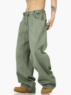 RT No. 11193 WASHED GREEN WIDE STRAIGHT JEANS