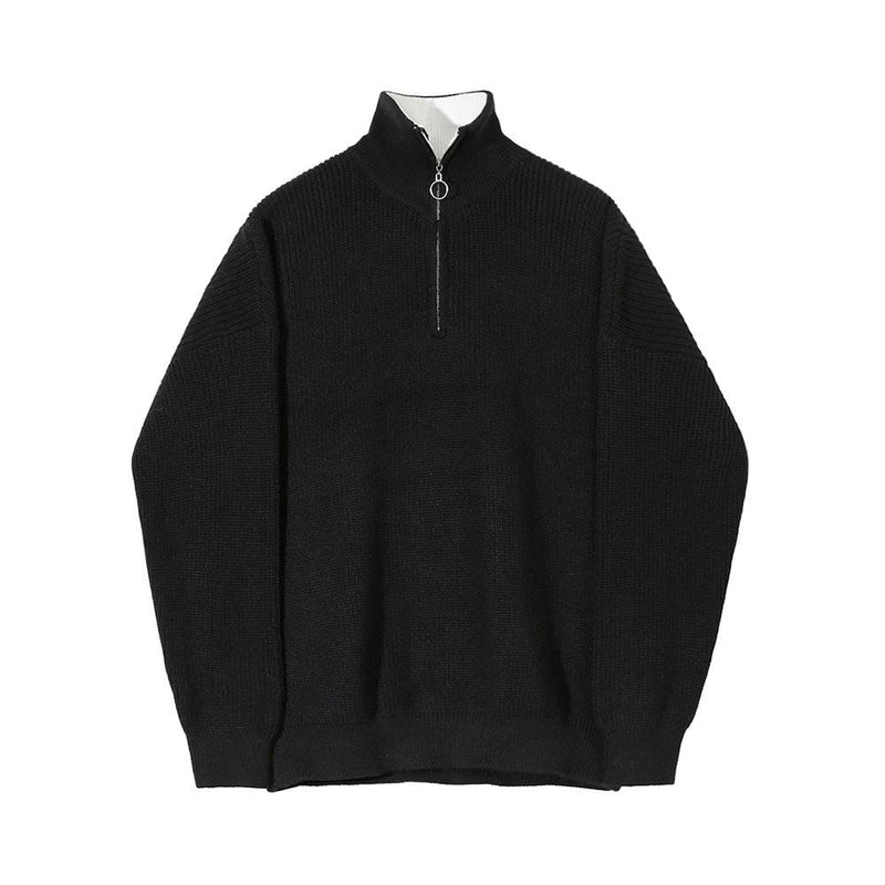 RT No. 5546 KNITTED HALF ZIP-UP COLLAR SWEATER