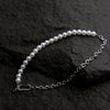 HALF PEARL HALF CHAIN NECKLACE