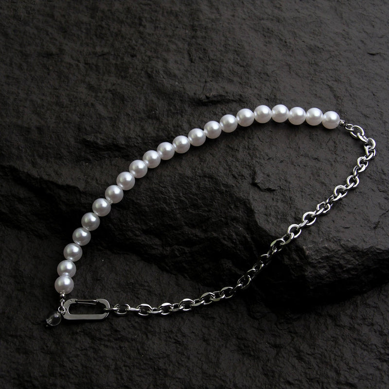 Half Cultured Pearl and Paperclip Chain Necklace - Brilliant Earth