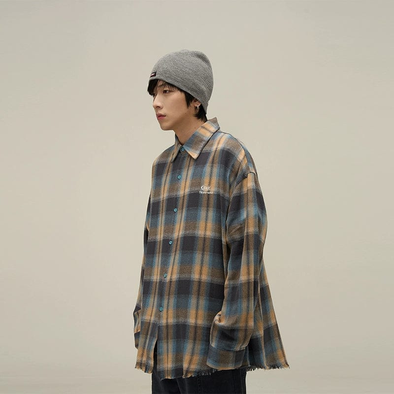 RT No. 10705 DISTRESSED PLAID SHIRT