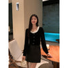 RTK (W) No. 1727 BLACK FRENCH COLLAR STYLE VELVET SHIRT