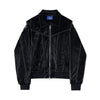 RT No. 9416 BLACK STITCHED ZIP-UP LEATHER JK